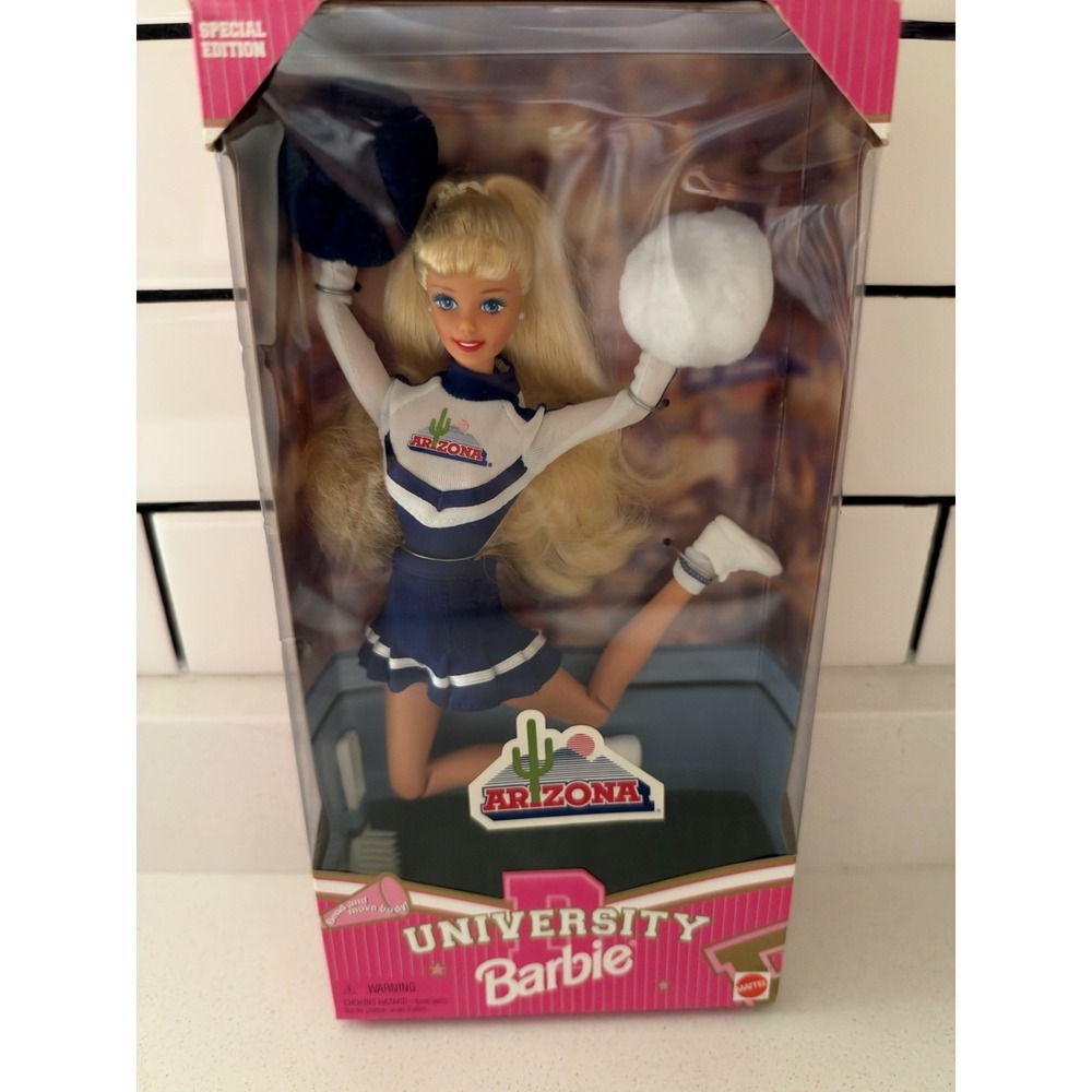 1996 Mattel Barbie University of Arizona Cheerleader Doll 19169 Mint NIB